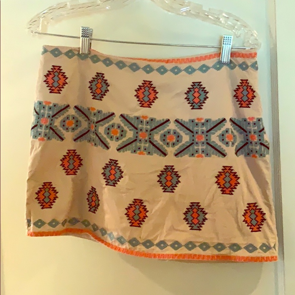 Junior Lined Skirt Size M Aztec Print